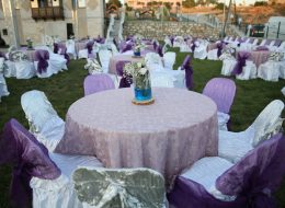 Düğün Organizasyonu Kumaş ve Tül Süslemeli Plastik Sandalye Temini