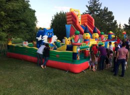 Sivil Animatör Gözetiminde Kedili Kombo Zıp Zıp Şişme Oyuncakta Eğlenceli Anlar