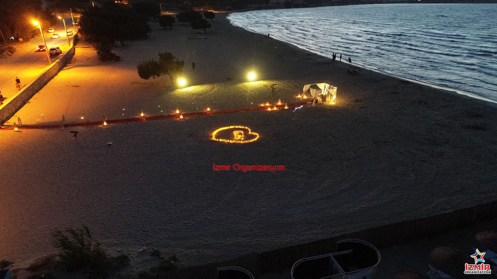 Sahilde Evlenme Teklifi Organizasyonu Drone Çekim